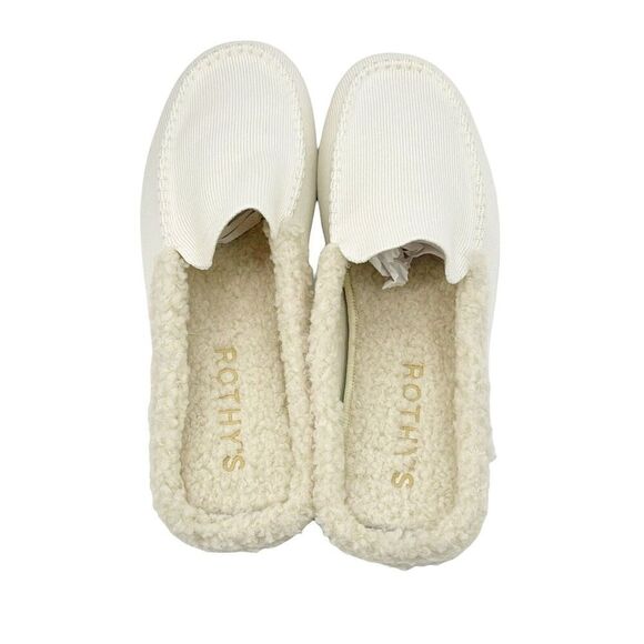 ROTHY'S The Scuff Merino Wool Knit Slip-On Backless Ivory Slippers Size 12 NWOB - Picture 2 of 9